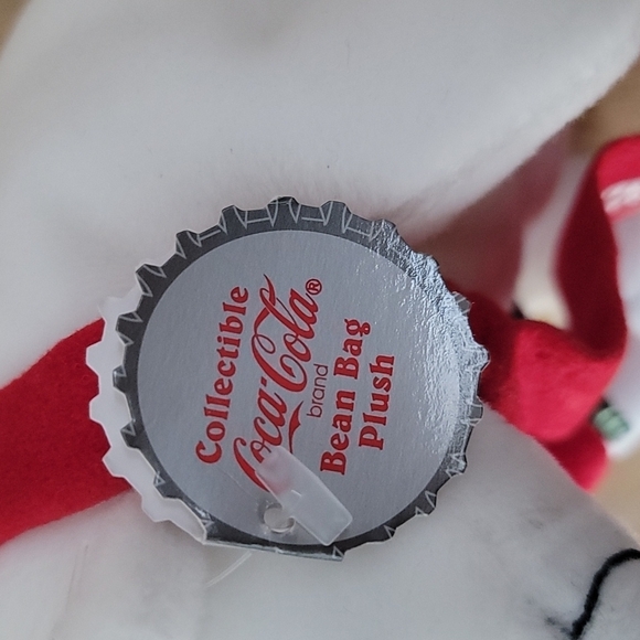 1998 Coca-Cola Polar Bear in Red Scarf Beanie Plush - Picture 8 of 10